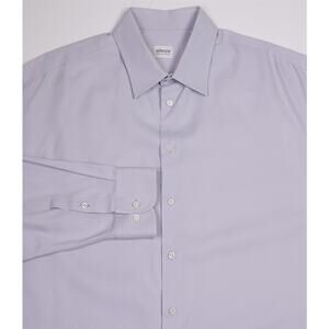 Armani Collezioni Men's Light Blue Cotton Dress Luxury (45) 18-34/35